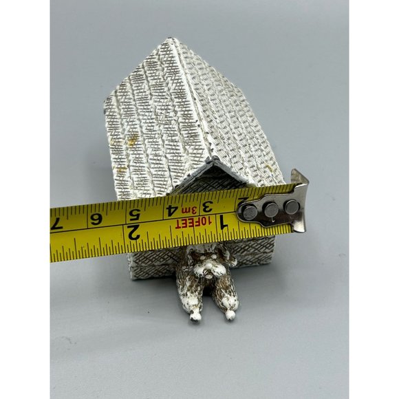 Florenza Dog House Matchbox Holder White Enameled Poodle Dog Vintage Collectible - Picture 11 of 12